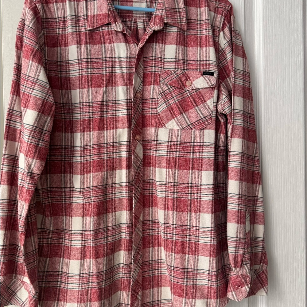 O'Neill Red and White Plaid Men's Shirt